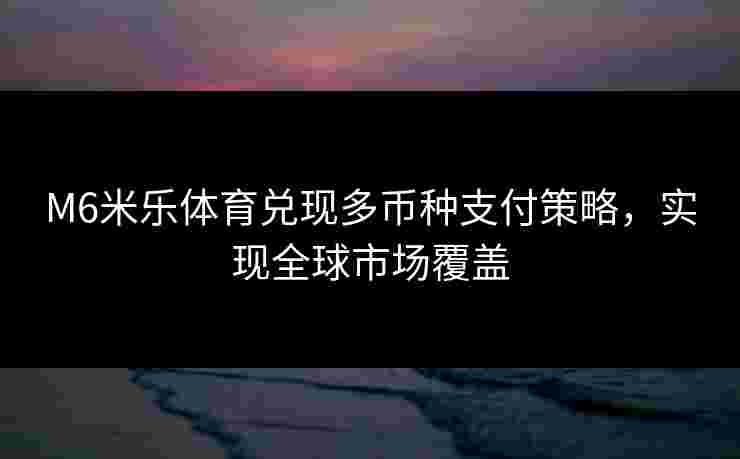 M6米乐体育兑现多币种支付策略，实现全球市场覆盖