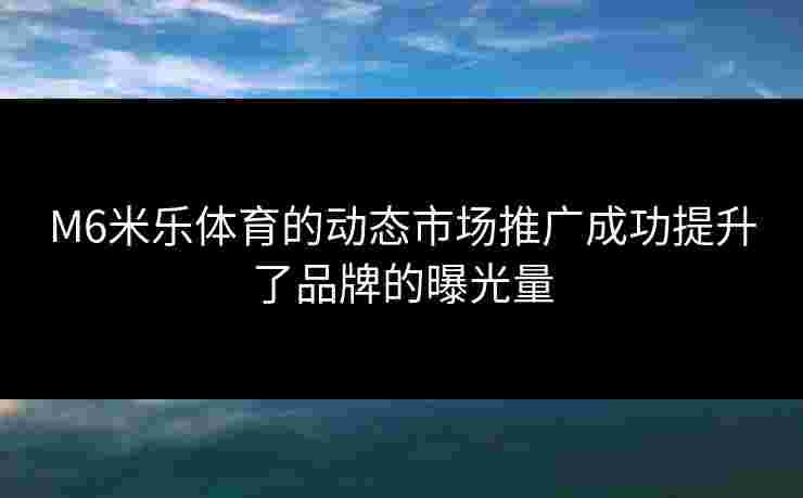 M6米乐体育的动态市场推广成功提升了品牌的曝光量
