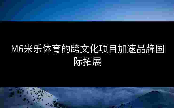 M6米乐体育的跨文化项目加速品牌国际拓展