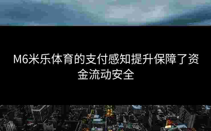 M6米乐体育的支付感知提升保障了资金流动安全