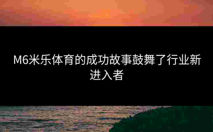 M6米乐体育的成功故事鼓舞了行业新进入者