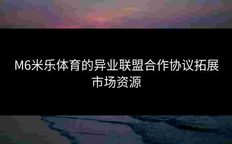 M6米乐体育的异业联盟合作协议拓展市场资源